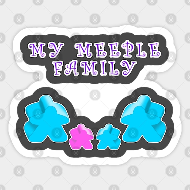 Meeple family 2 man 1 boy 1 girl Sticker by MononcGeek